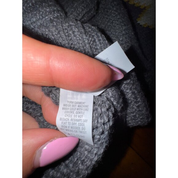 Nordic Large Grey Geometric Pattern Knit Sweater Preppy Classic Ski‎ Winter Snow - Picture 6 of 6